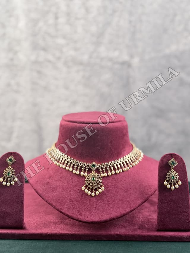 ROHINI — Scalloped CZ Choker Set