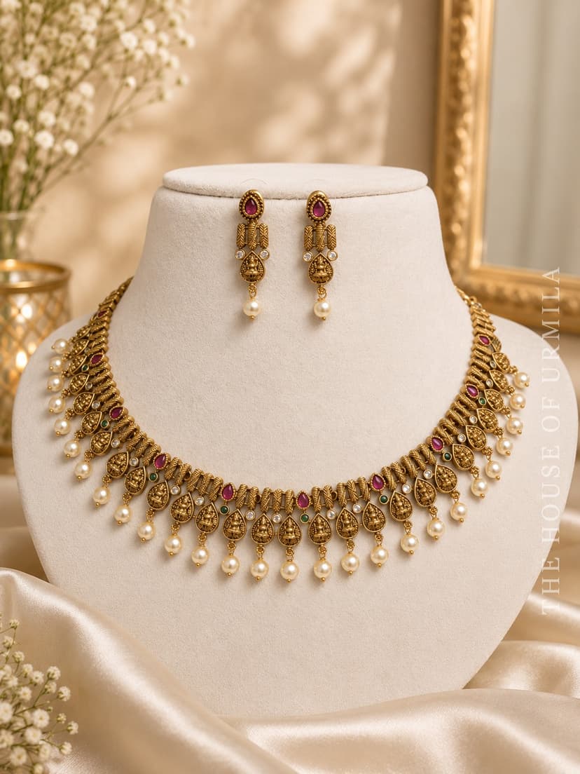 DEVIKA — Temple Jewellery Antique Deity Necklace Set