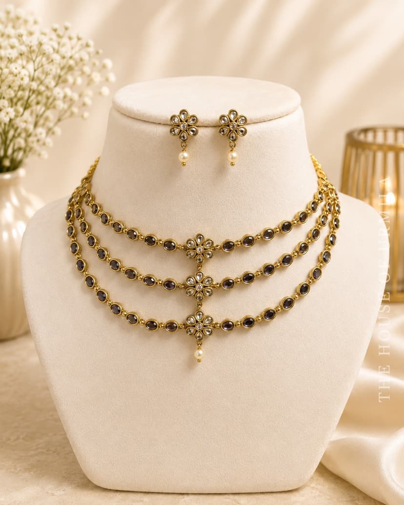 TRIVENI — Triple-Strand Layered Necklace Set