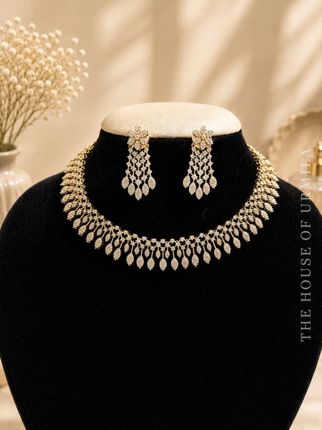 DYUTI — Dense CZ Marquise Drop Choker Set