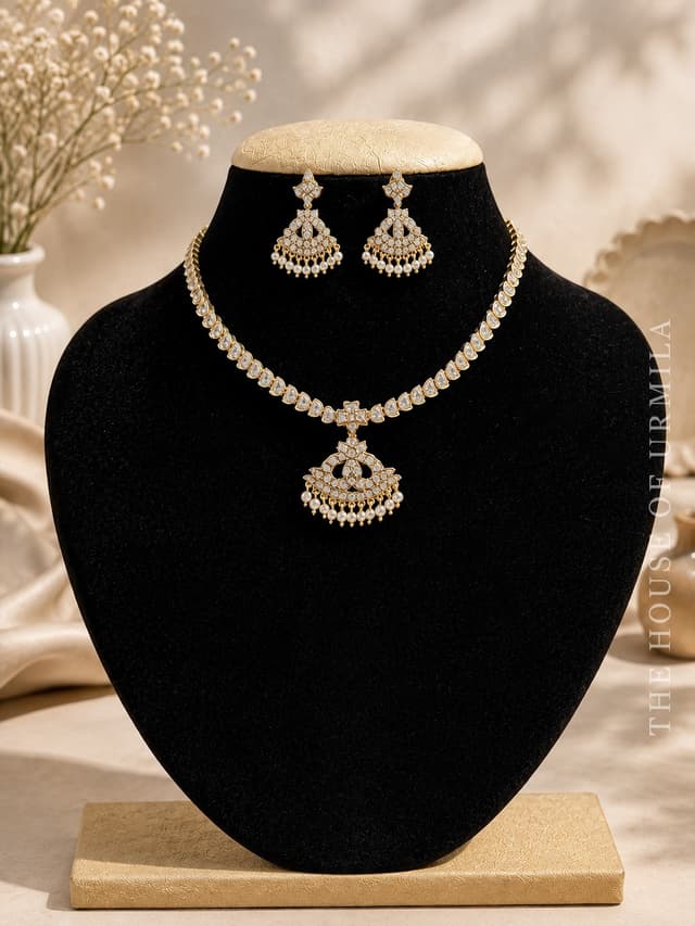 VIMALA — Impon Kundan Teardrop Necklace Set