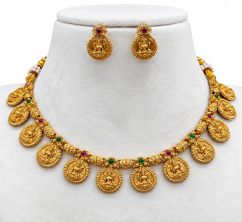 GAYATRI — Temple Jewellery Lakshmi Coin Necklace Set