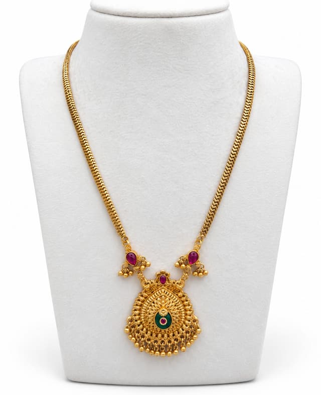 KRUTIKA — Antique Gold Teardrop Filigree Pendant Necklace Set
