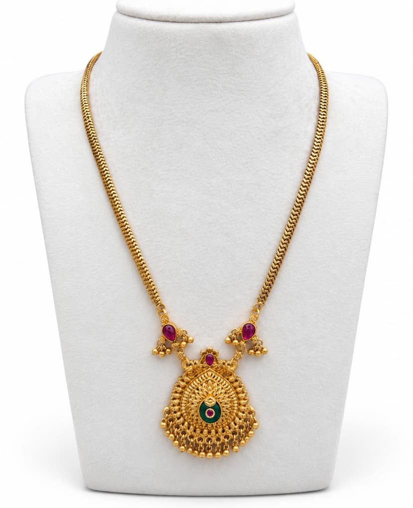 KRUTIKA — Antique Gold Teardrop Filigree Pendant Necklace Set